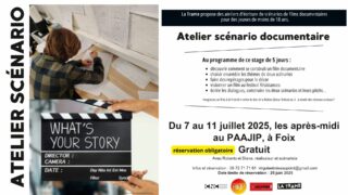 Atelier scénario documentaire du 7 au 11 juillet 2025, les après midi au Paajip, à Foix.
Gratuit - Réservation obligatoire.
Avec Roberto et Diane, réalisateur et scénariste.
Infos et réservation : 06 72 71 71 61 / virguleetmiseaupoint@gmail.com
Date limite de réservation : 25 juin 2025
@paajip_09 @latramecollectif @festival.resistances09