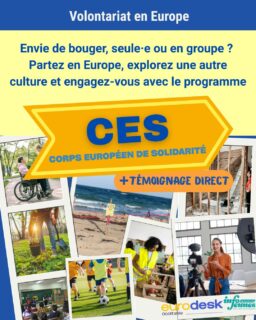 Tu as entre 18 et 30 ans ?
Tu as envie de partir vivre un moment à l’étranger, mais tu ne sais pas où aller ni ce que tu pourrais y faire ?
Le Corps Européen de Solidarité (CES), un programme de volontariat européen, pourrait être exactement ce qu’il te faut !
Découvre ici toutes les infos sur le CES, ainsi qu’un témoignage de Julia, volontaire en CES chez nous, à InfoJeunes Foix.
+ d’infos et missions disponibles sur :
🔗 https://youth.europa.eu/solidarity_fr
📲 @europeansolidaritycorps
#volontariat #CES #EuropeanSolidarityCorps #Eurodesk #EurodeskOccitanie