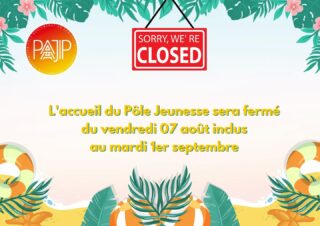 🚫 L'accueil jeunes du Pôle Jeunesse Collaboratif ferme ses portes ce soir ! 
Réouverture prévue le 1er septembre. 
Bonnes vacances à toutes et tous, prenez soin de vous ! 

⚠️Info Jeunes 09 reste ouvert sur rdv jusqu'au 14 août et sera de retour le 26 août.

🤗 La MDA 09 reste ouverte cet été,  sur rdv de 9h à 17h00.